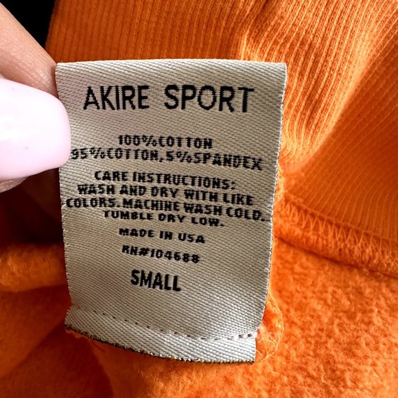 AKIRE Sport by Erika Orange Oversized Crewneck Sweatshirt Women Small S - Picture 5 of 8